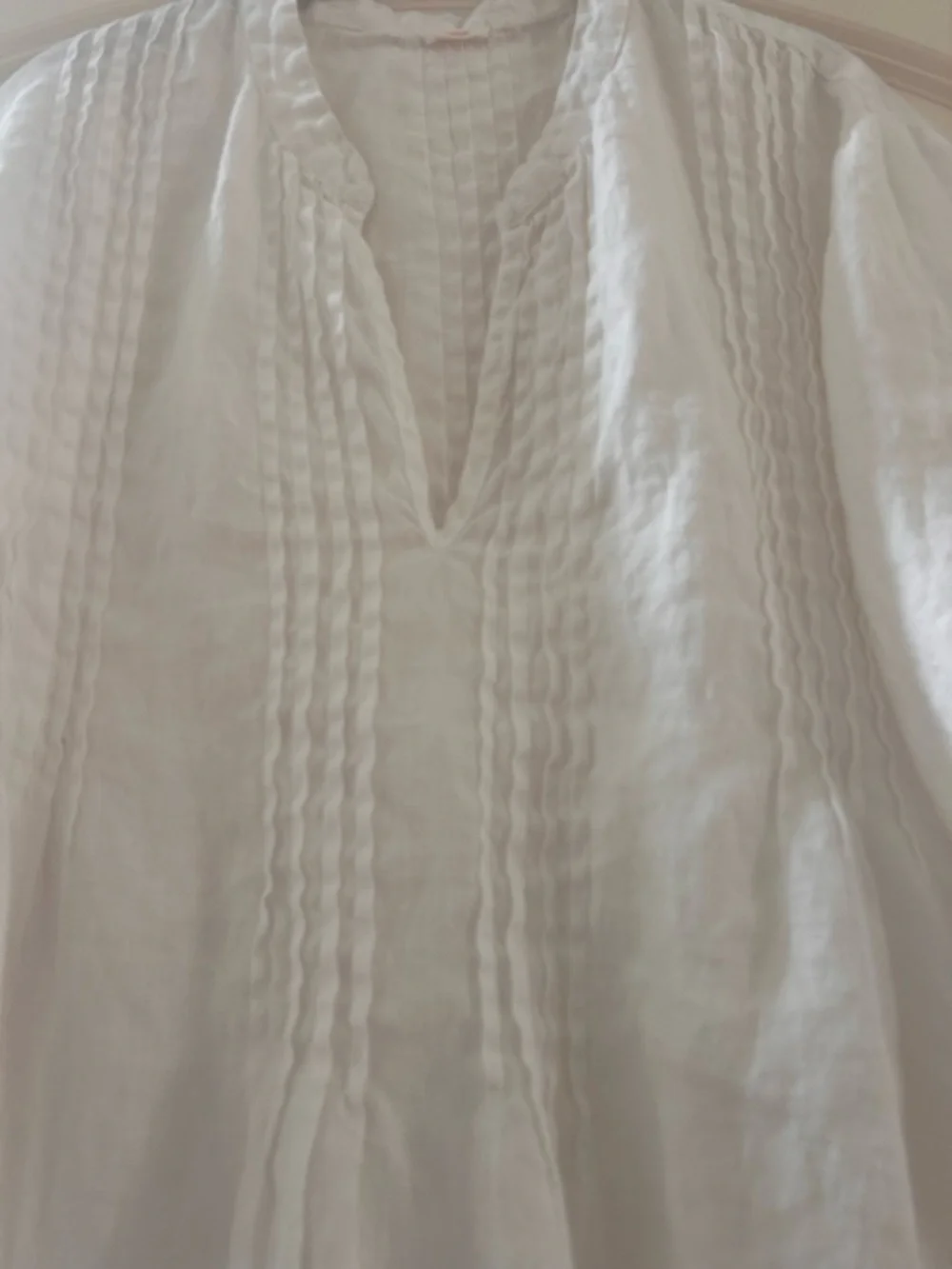 Dolma 100% Linen Pintucked Tunic with roll up sleeves. Coastal. Beach. EUC. XL - Picture 6 of 12